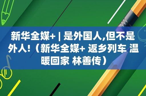 新华全媒+ | 是外国人,但不是外人!（新华全媒+ 返乡列车 温暖回家 林善传）