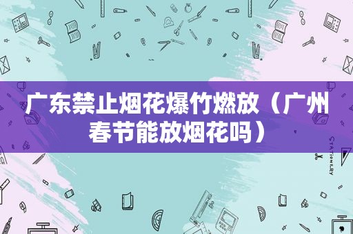 广东禁止烟花爆竹燃放（广州春节能放烟花吗）