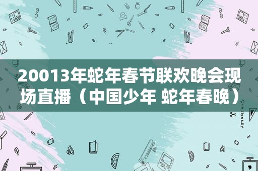 20013年蛇年春节联欢晚会现场直播（中国少年 蛇年春晚）