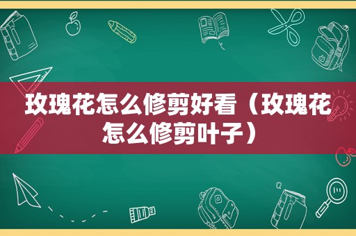 玫瑰花怎么修剪好看（玫瑰花怎么修剪叶子）