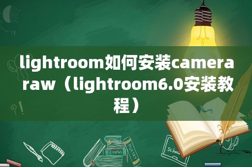 lightroom如何安装camera raw（lightroom6.0安装教程）