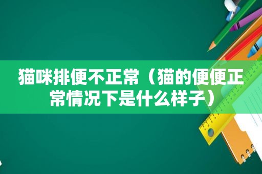 猫咪排便不正常（猫的便便正常情况下是什么样子）