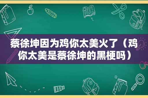 蔡徐坤因为鸡你太美火了（鸡你太美是蔡徐坤的黑梗吗）