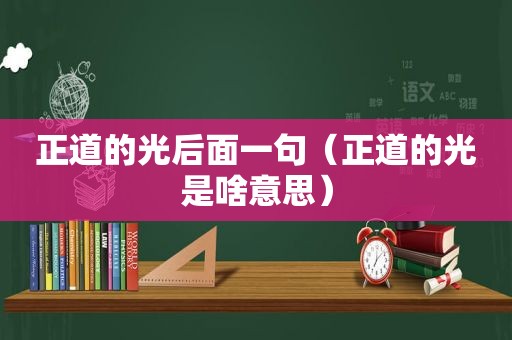 正道的光后面一句（正道的光是啥意思）