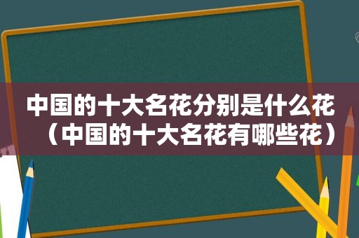 中国的十大名花分别是什么花（中国的十大名花有哪些花）