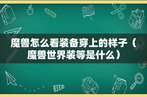 魔兽怎么看装备穿上的样子（魔兽世界装等是什么）