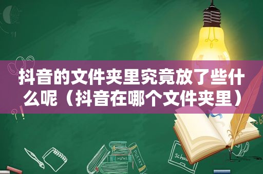 抖音的文件夹里究竟放了些什么呢（抖音在哪个文件夹里）