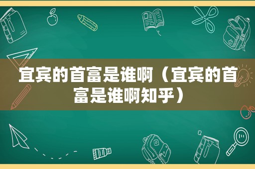 宜宾的首富是谁啊（宜宾的首富是谁啊知乎）