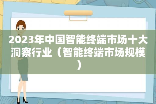 2023年中国智能终端市场十大洞察行业（智能终端市场规模）