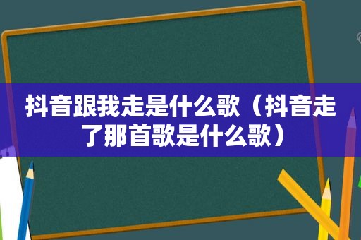 抖音跟我走是什么歌（抖音走了那首歌是什么歌）