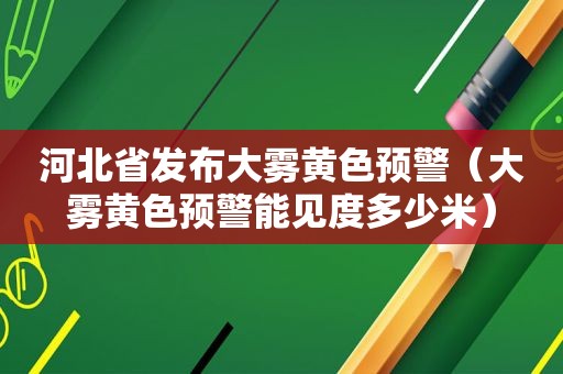 河北省发布大雾黄色预警（大雾黄色预警能见度多少米）