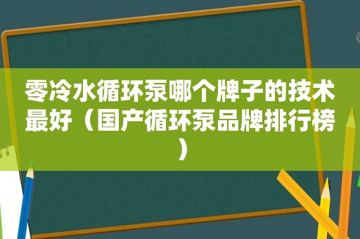 零冷水循环泵哪个牌子的技术最好（国产循环泵品牌排行榜）