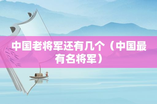 中国老将军还有几个（中国最有名将军）