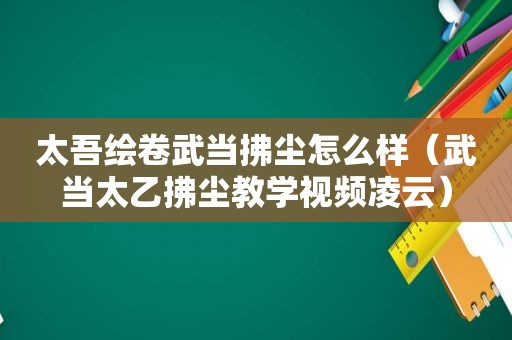 太吾绘卷武当拂尘怎么样（武当太乙拂尘教学视频凌云）