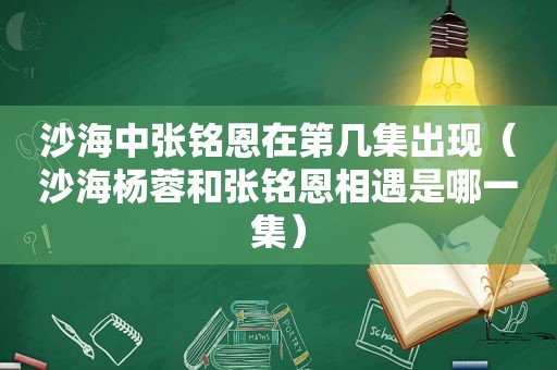 沙海中张铭恩在第几集出现（沙海杨蓉和张铭恩相遇是哪一集）