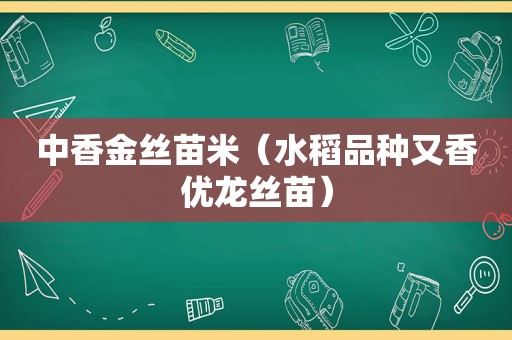 中香金丝苗米（水稻品种又香优龙丝苗）