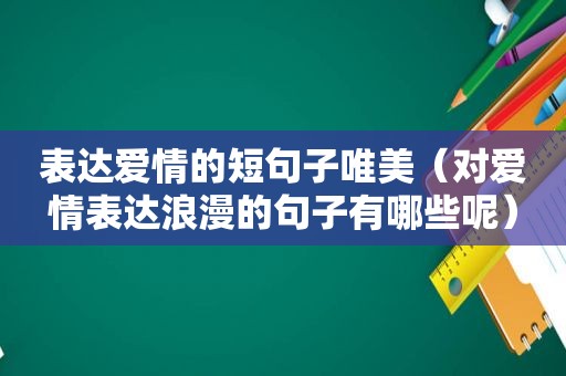 表达爱情的短句子唯美（对爱情表达浪漫的句子有哪些呢）