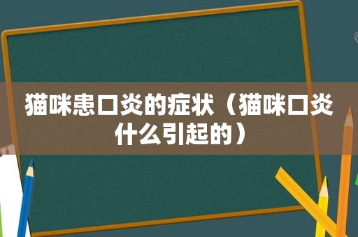 猫咪患口炎的症状（猫咪口炎什么引起的）