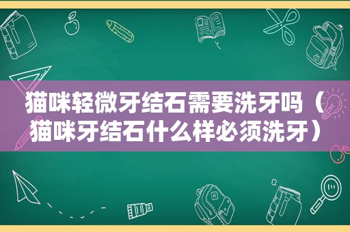 猫咪轻微牙结石需要洗牙吗（猫咪牙结石什么样必须洗牙）