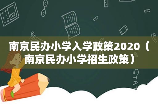 南京民办小学入学政策2020（南京民办小学招生政策）