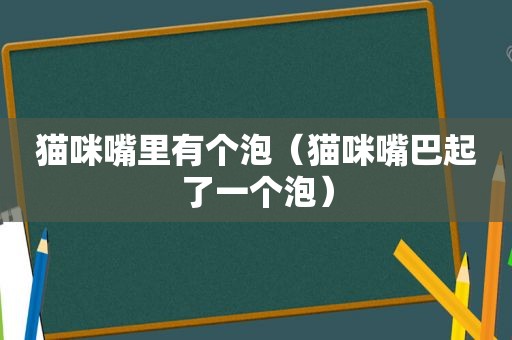 猫咪嘴里有个泡（猫咪嘴巴起了一个泡）