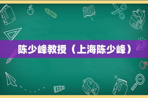 陈少峰教授（上海陈少峰）