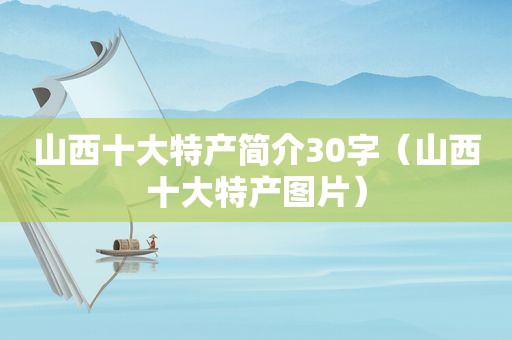 山西十大特产简介30字（山西十大特产图片）