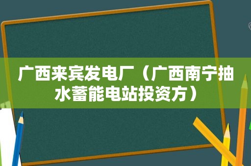 广西来宾发电厂（广西南宁抽水蓄能电站投资方）