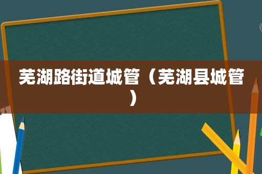 芜湖路街道城管（芜湖县城管）