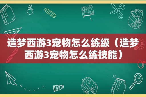 造梦西游3宠物怎么练级（造梦西游3宠物怎么练技能）