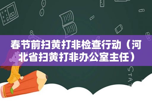 春节前扫黄打非检查行动（河北省扫黄打非办公室主任）