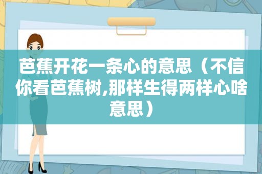 芭蕉开花一条心的意思（不信你看芭蕉树,那样生得两样心啥意思）