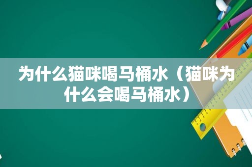 为什么猫咪喝马桶水（猫咪为什么会喝马桶水）