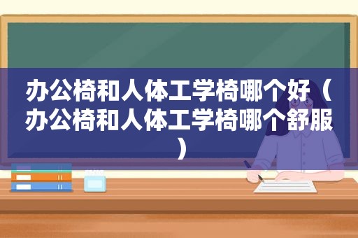 办公椅和人体工学椅哪个好（办公椅和人体工学椅哪个舒服）