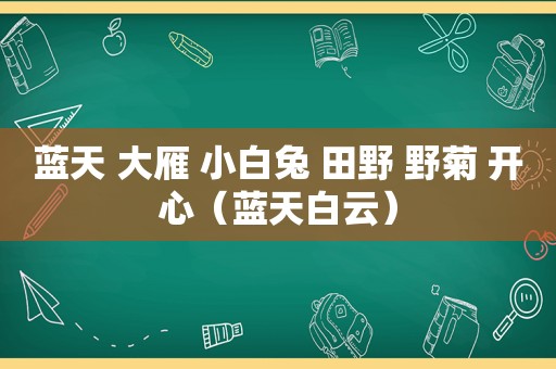 蓝天 大雁 小白兔 田野 野菊 开心（蓝天白云）