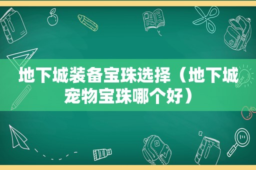 地下城装备宝珠选择（地下城宠物宝珠哪个好）