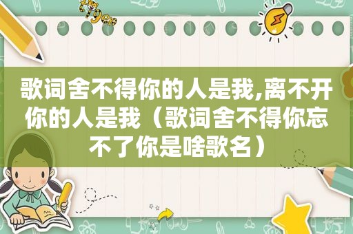 歌词舍不得你的人是我,离不开你的人是我（歌词舍不得你忘不了你是啥歌名）