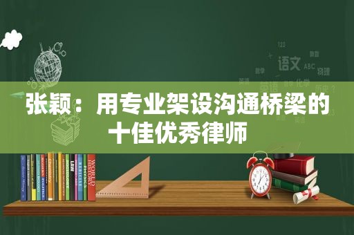 张颖：用专业架设沟通桥梁的十佳优秀律师