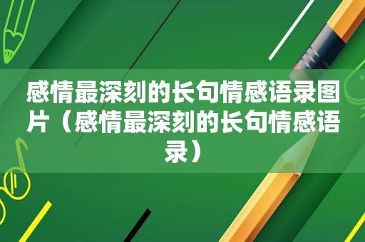 感情最深刻的长句情感语录图片（感情最深刻的长句情感语录）