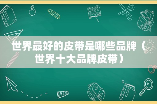 世界最好的皮带是哪些品牌（世界十大品牌皮带）