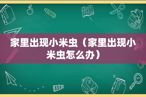 家里出现小米虫（家里出现小米虫怎么办）