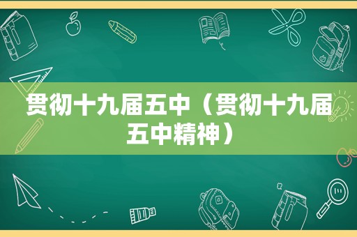 贯彻十九届五中（贯彻十九届五中精神）