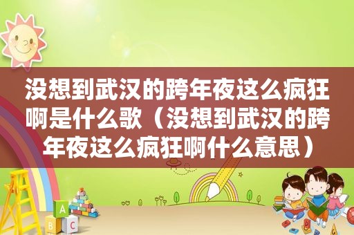 没想到武汉的跨年夜这么疯狂啊是什么歌（没想到武汉的跨年夜这么疯狂啊什么意思）