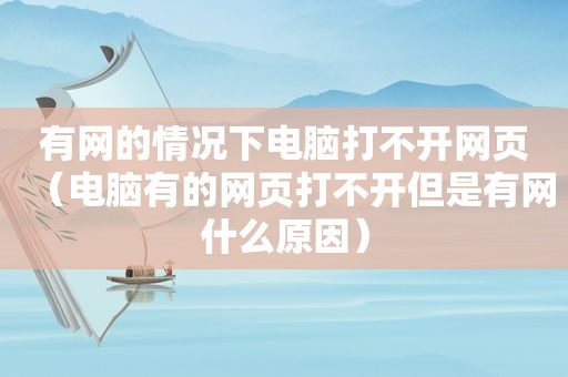 有网的情况下电脑打不开网页（电脑有的网页打不开但是有网什么原因）