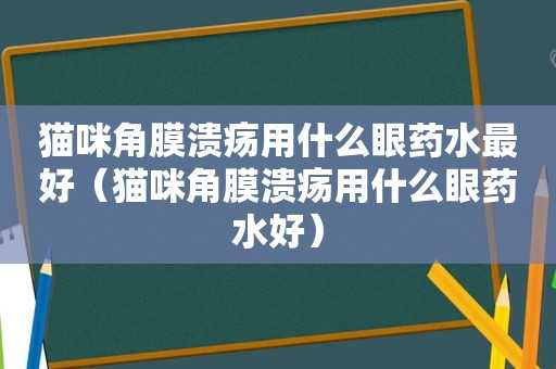 猫咪角膜溃疡用什么眼药水最好（猫咪角膜溃疡用什么眼药水好）