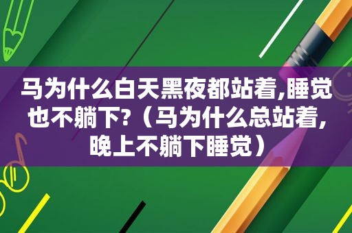 马为什么白天黑夜都站着,睡觉也不躺下?（马为什么总站着,晚上不躺下睡觉）