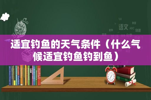 适宜钓鱼的天气条件（什么气候适宜钓鱼钓到鱼）