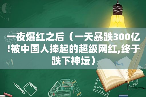 一夜爆红之后（一天暴跌300亿!被中国人捧起的超级网红,终于跌下神坛）