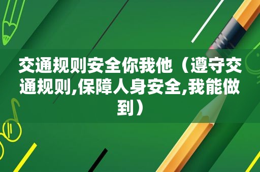 交通规则安全你我他（遵守交通规则,保障人身安全,我能做到）