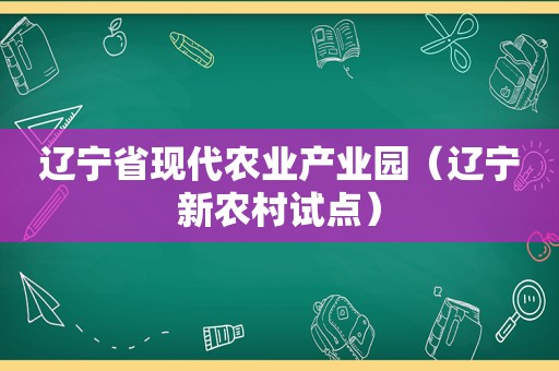 辽宁省现代农业产业园（辽宁新农村试点）